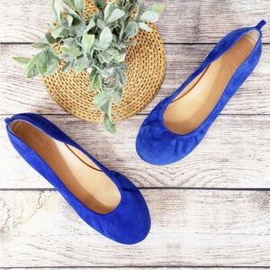 Coach and Four Suede Flat Westport Blue Size 6.5